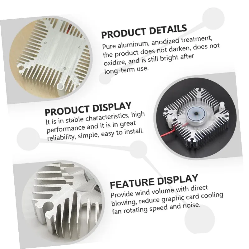 Enfriador de tarjeta gráfica de 12v, ventilador de refrigeración Gpu silencioso, ventilador de refrigeración de aire para tarjeta de vídeo, rodamientos de precisión, conducción de calor anodizado de 55MM - imagen 5