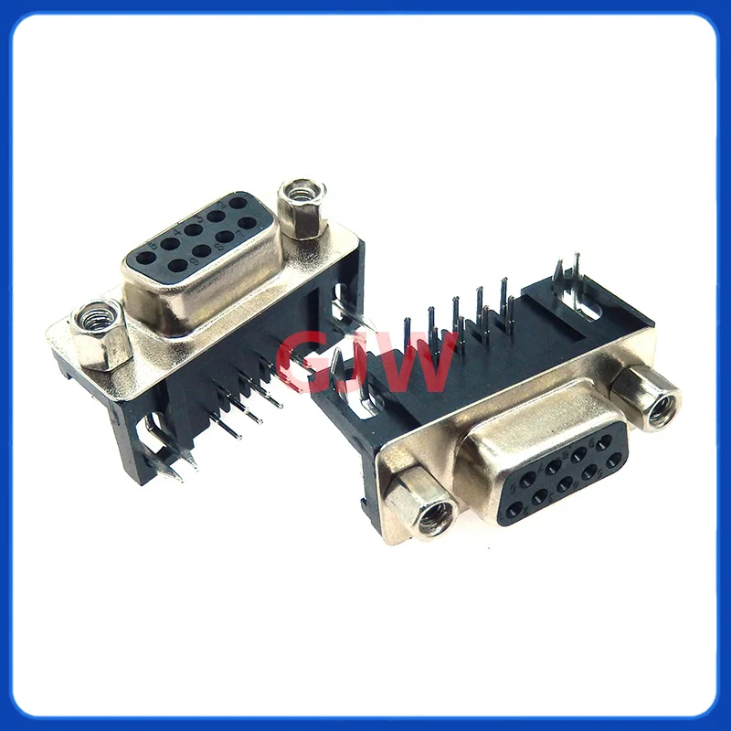 10 Uds DB9 hembra macho PCB montaje D-Sub 9 pin PCB conector RS232 aguja doblada de 90 grados DR9 nuevo caliente - imagen 4
