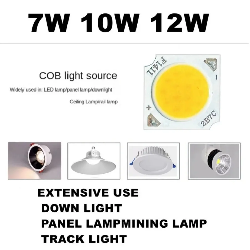 Chip LED COB de 15 piezas, 7W, 10W, 12W, 11mm, superficie emisora de luz, 3000K, 4000K, 6000K - imagen 5