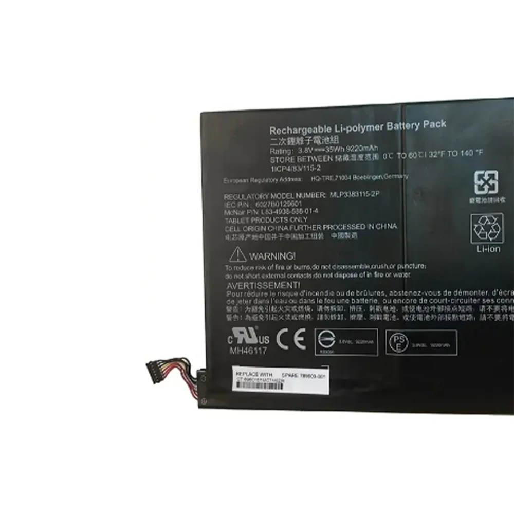 MLP 3383115 -2P 3,8 V 35Wh 9220mAh batería para HP Pavilion x2 10-j013tu 10-j014tu j024tu 10-j025tu 10-k000ng 10-N003TU MH 461171 - imagen 3