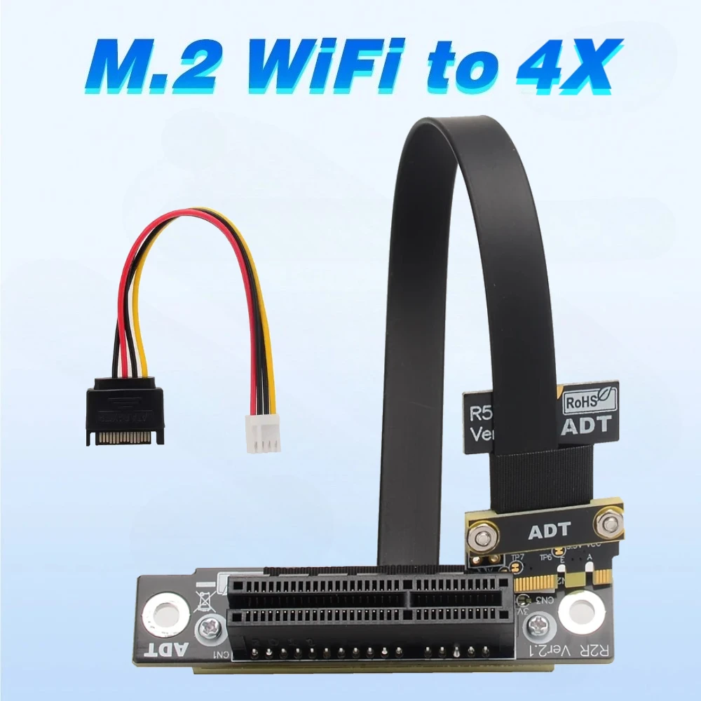 Llave M.2 A.E. Adaptador extensor a PCIe x4 Gen3.0 para tarjeta RAID PCIe x4, SSD NVMe, captura de tarjeta LAN GPU a extensor A.E de llave M.2 AE - imagen 2