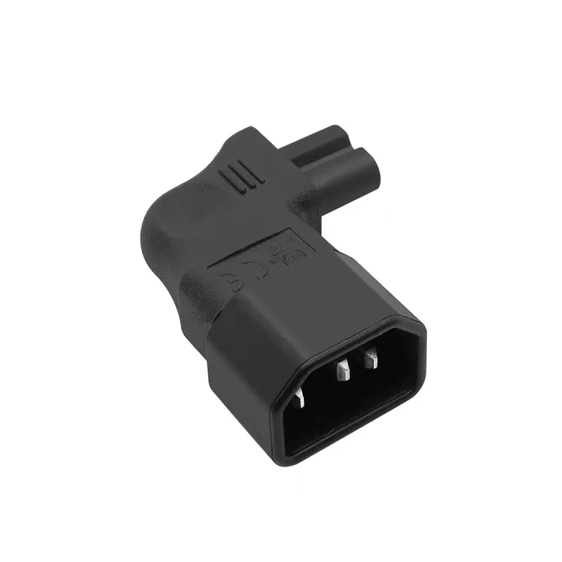 Conector IEC320 C14 a C7, adaptador de extensión macho a hembra de corriente en ángulo izquierdo y derecho de 90 grados para cargador de portátil - imagen 2