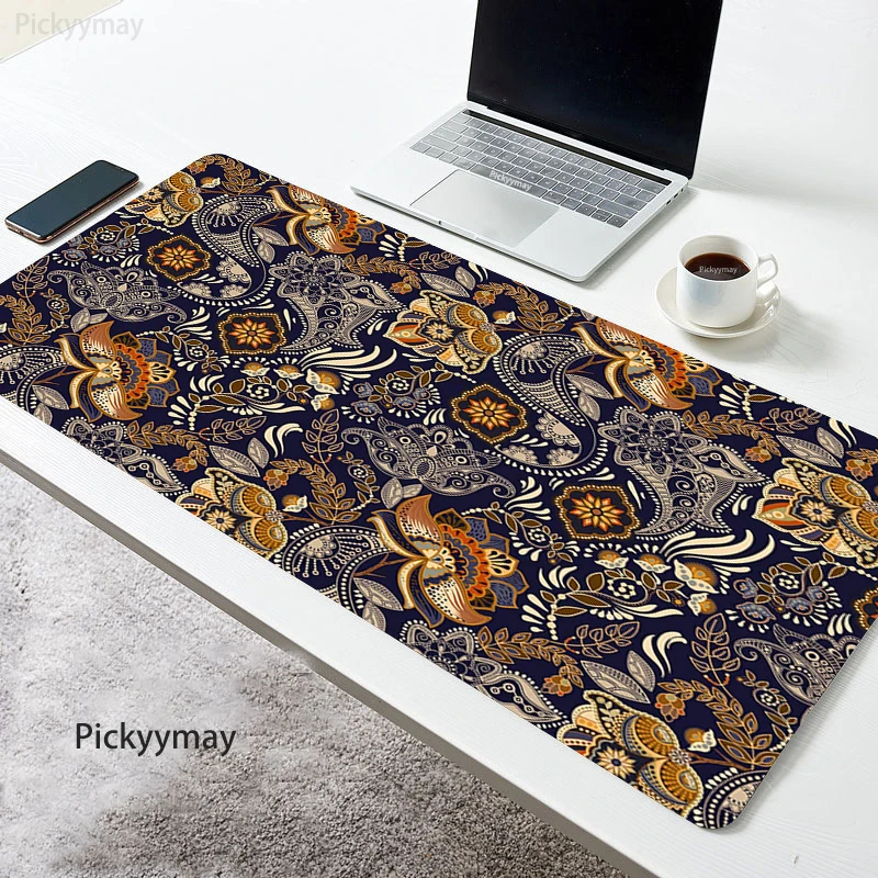 Alfombrilla de ratón con diseño persa, alfombrilla de ratón de estilo étnico, accesorios de Gaming para teclado de Pc, alfombrilla de escritorio de oficina con borde de bloqueo - imagen 3