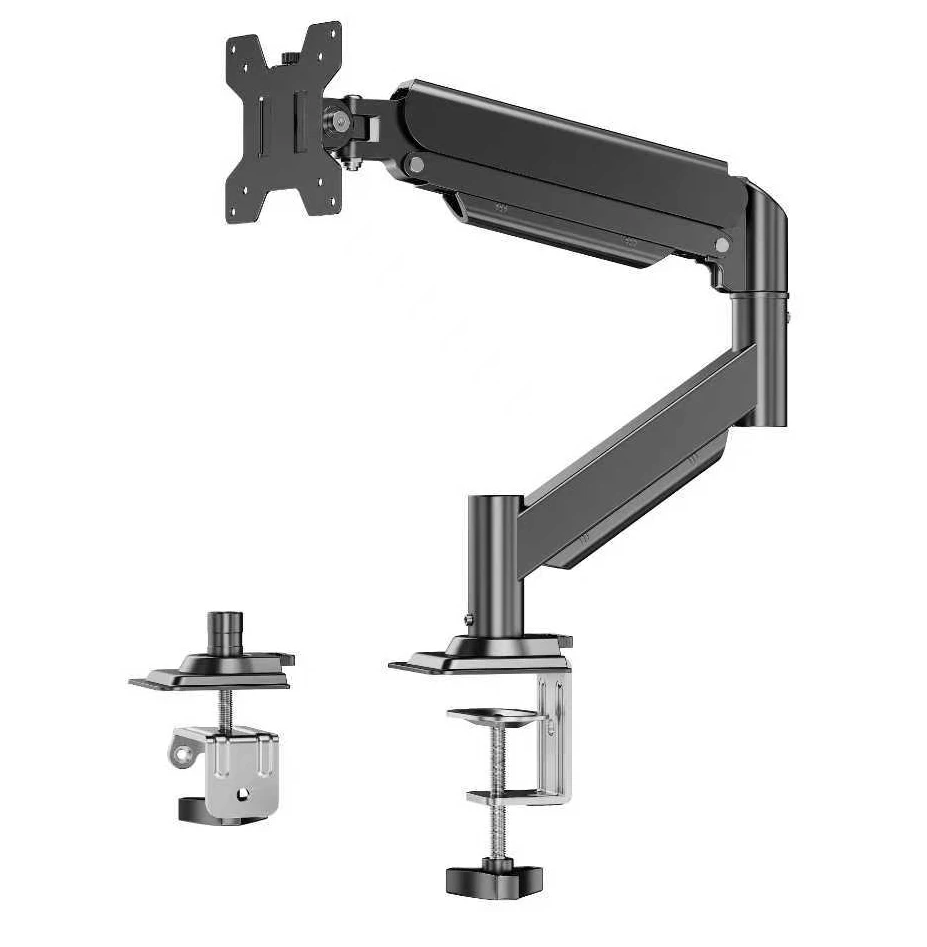D-MOUNT D80 aluminio metálico 2-10KG 13 "-32" abrazadera para monitor 0-60mm ojal soporte de escritorio montaje brazo de resorte de gas rotación de movimiento completo - imagen 2