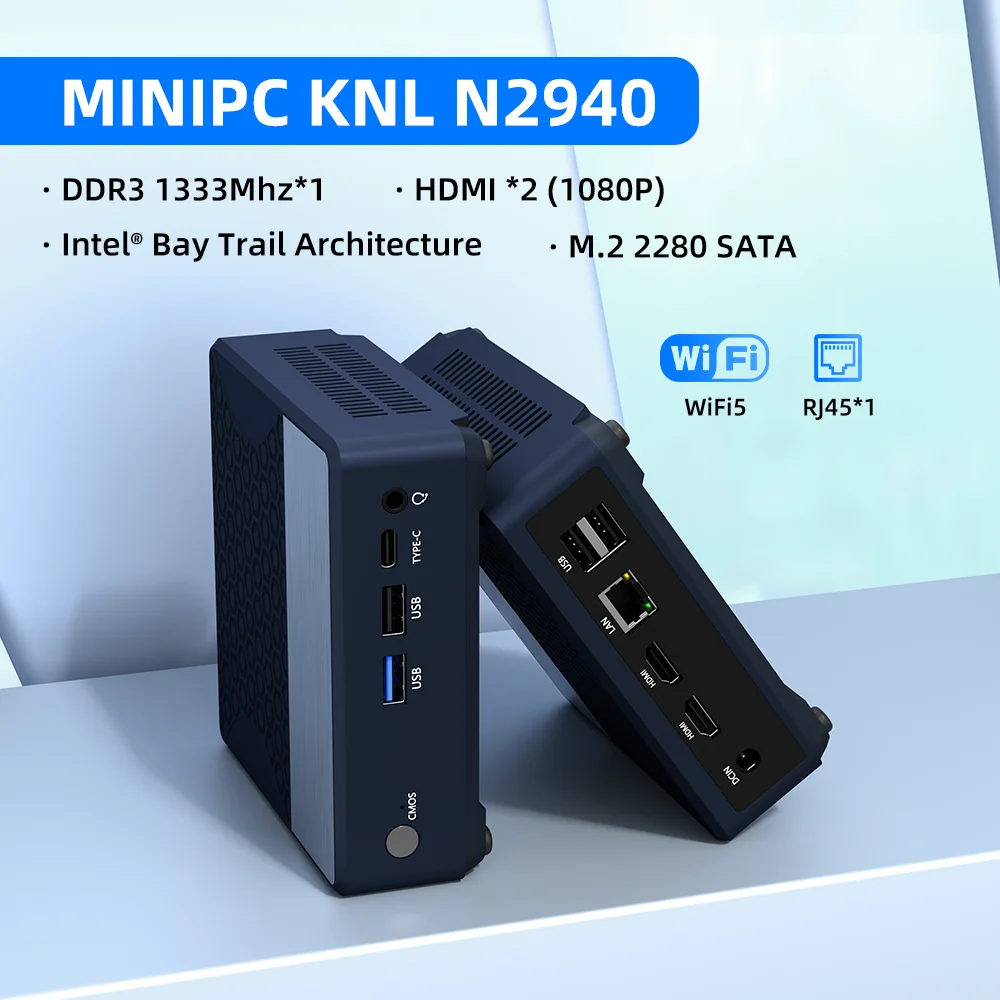 ZXIPC MINI PC Zen+ Intel de bolsillo ®   Bay Trail N2940 Pantalla dual Intel ®   Gráficos HD 1G LAN WIFI5 BT 4.2 DDR3 NUC