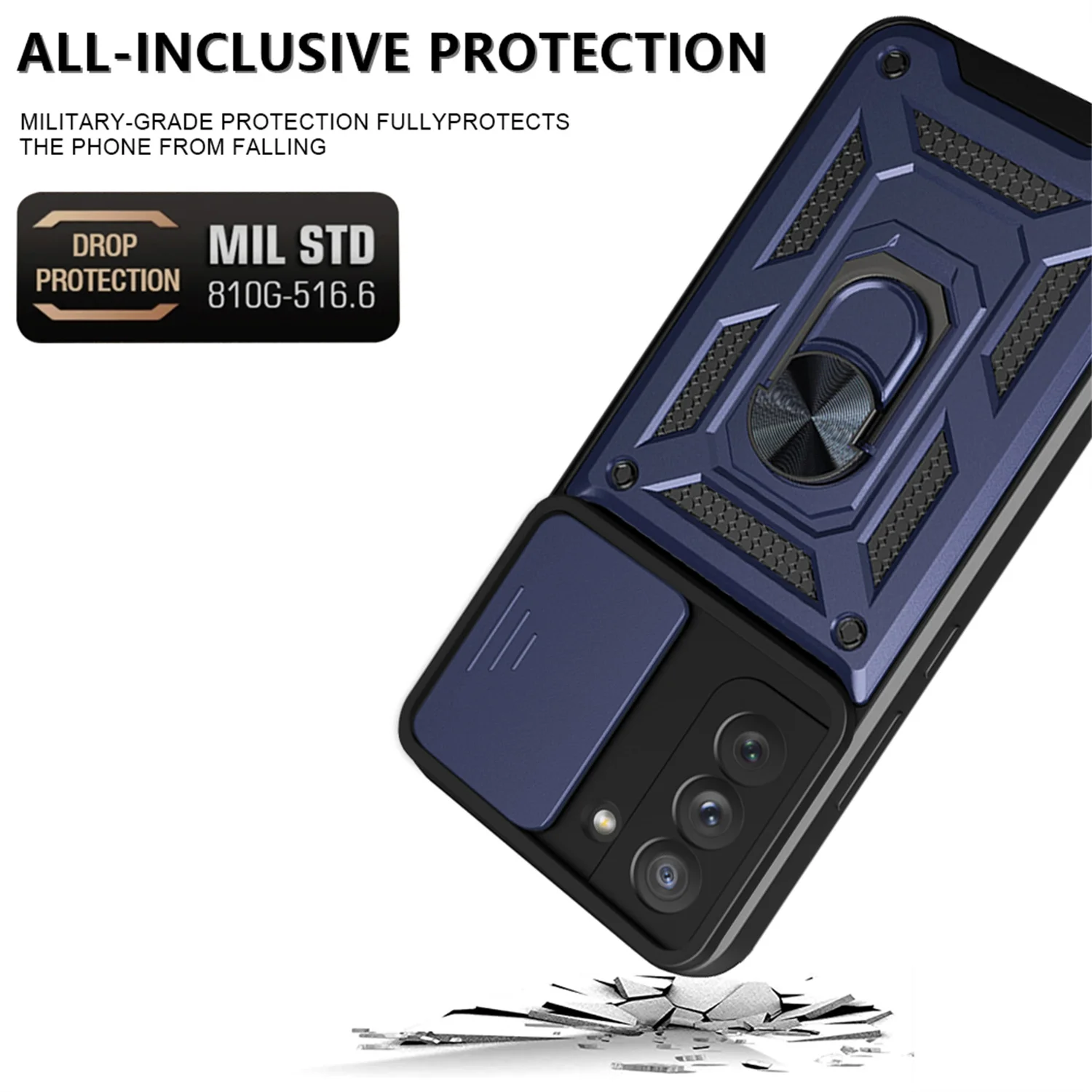 Funda armadura a prueba de golpes para Samsung Galaxy S22, funda de teléfono con soporte para coche para Galaxy S22, Fundas protectoras para lente de cámara - imagen 2