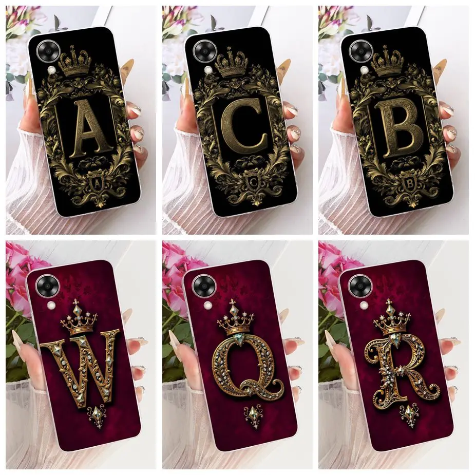 Para Oppo A17K funda CPH2471 elegante 26 letras funda de teléfono de silicona suave para Oppo A17 CPH2477 A 17 K OppoA17 OppoA17K Fundas