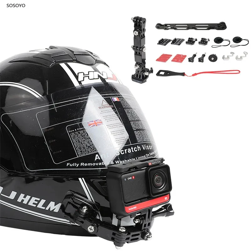 Kit 15 en 1 de soporte de barbilla para casco de motocicleta, conjunto de montaje para bicicleta, accesorios para Cámara de Acción Insta360 One R One X
