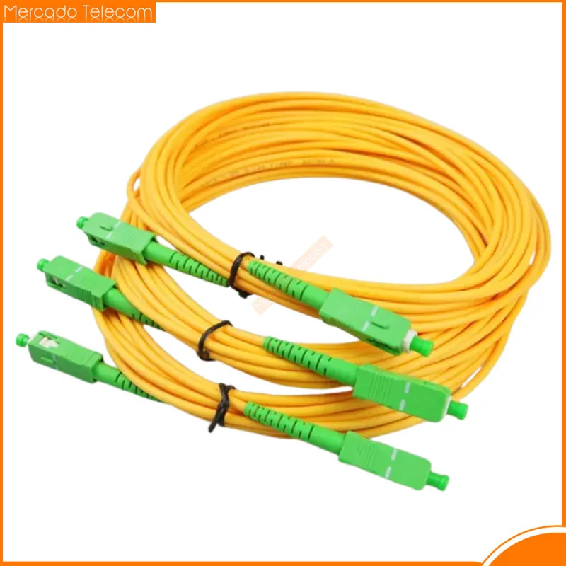 Cable de conexión de fibra óptica, 50 piezas, 1M, SC/APC, UPC, modo único, G652D, Simplex, 3,0mm o 2,0mm