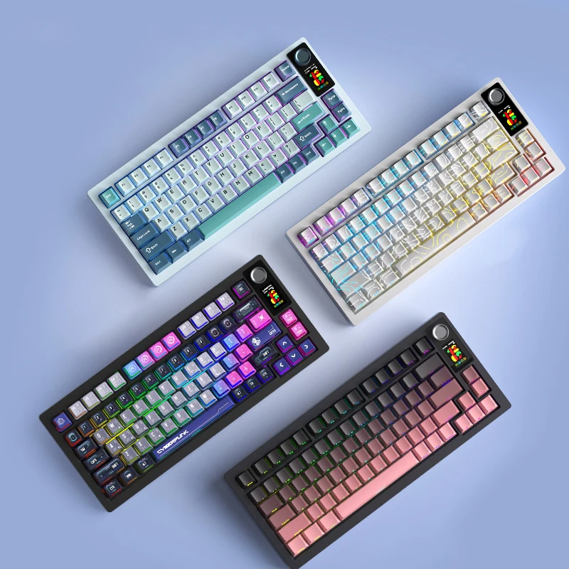 Teclado mecánico Langtu Lt75Pro, 3 modos, 80 teclas, con cable/inalámbrico/Bluetooth, junta PBT RGB, teclado personalizado para juegos de PC de oficina Ori - imagen 2