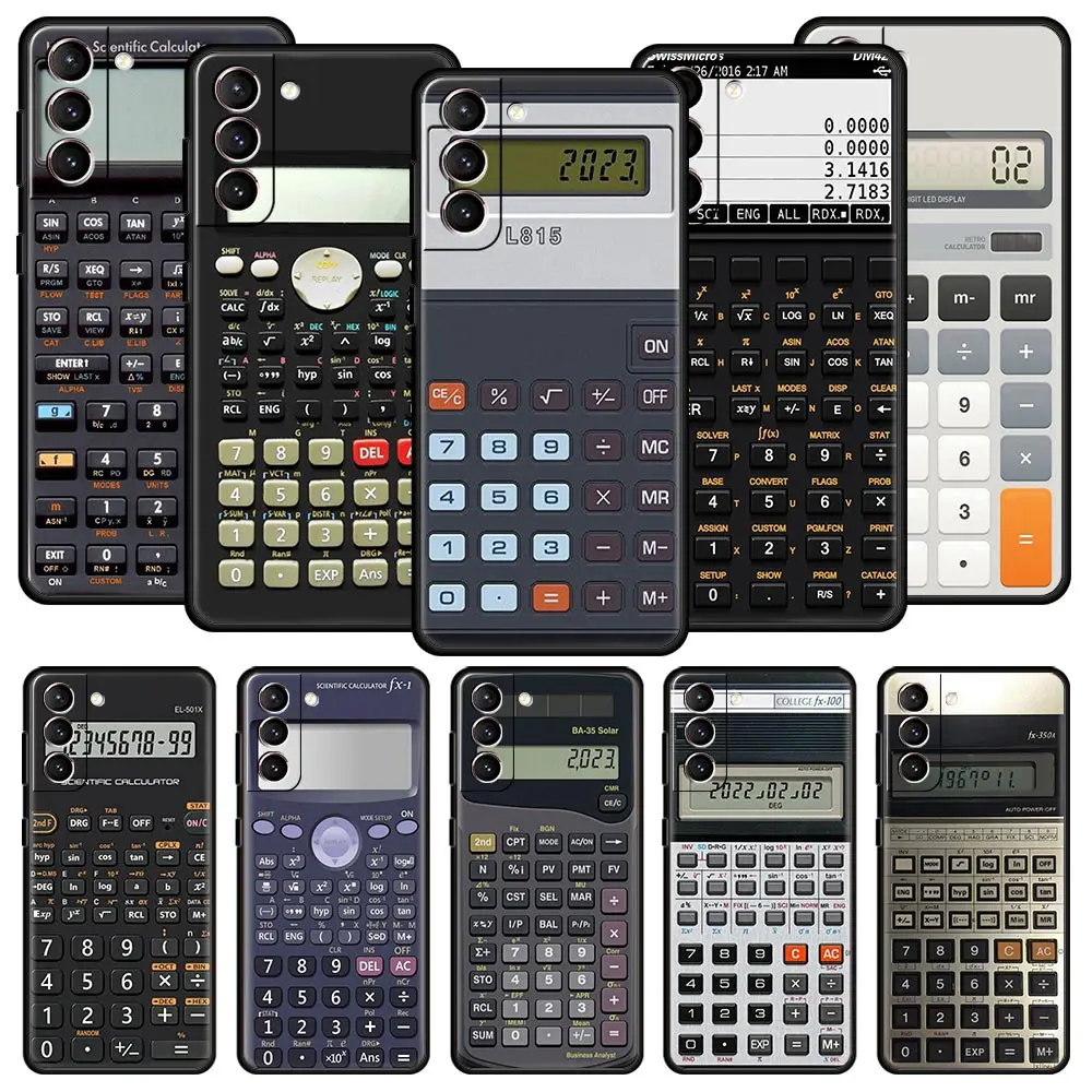 Funda de teléfono con calculadora Retro para Samsung Galaxy S25 S24 S23 S22 S20 Ultra S21 FE 5G S10 Plus S10E, funda suave de TPU