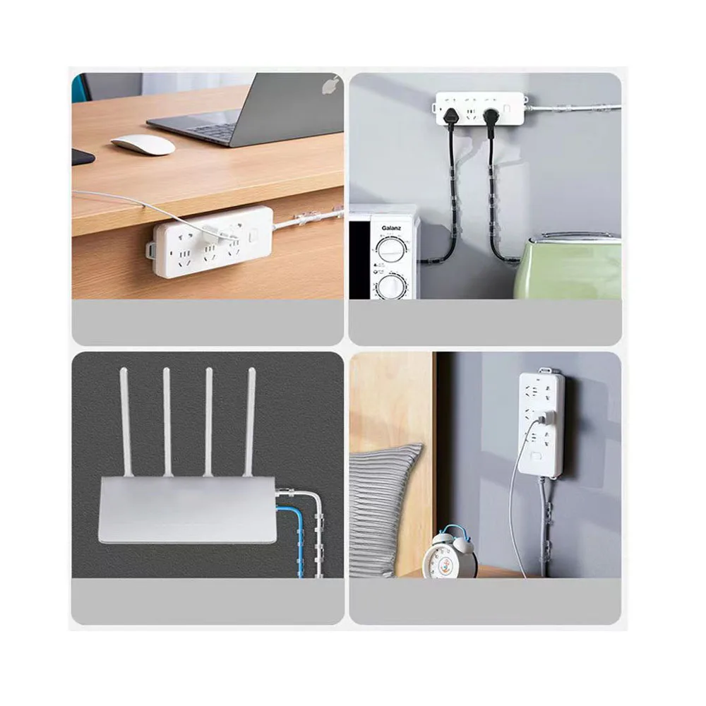Organizador de cables, Clips de gestión de cables, soporte de Cable, carga USB, línea de datos, bobinadora, Soporte de alambre de acabado - imagen 2