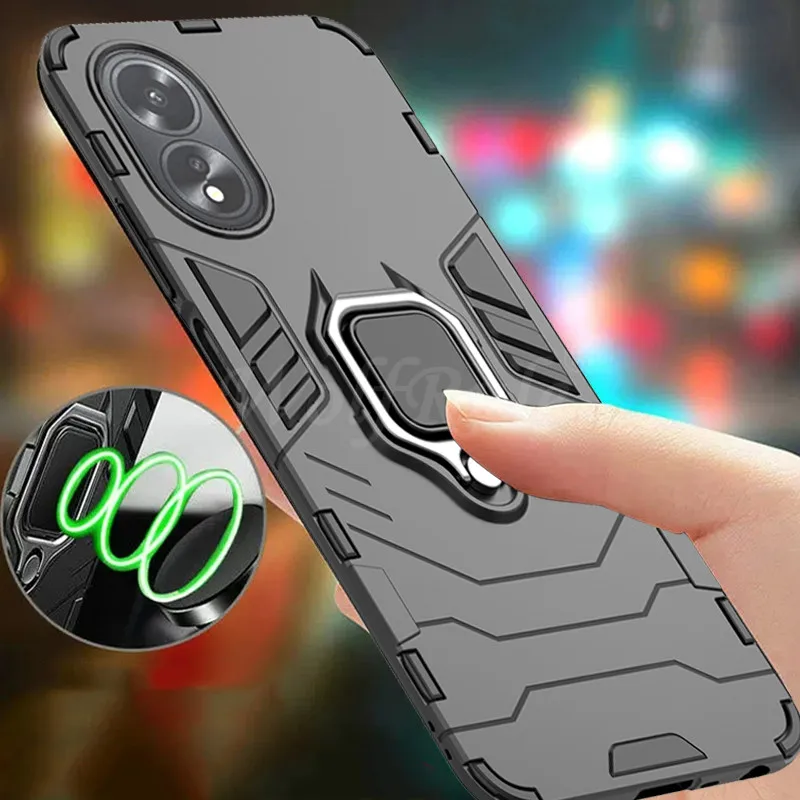 Para OPPO A38 funda OPPO A38 Capas resistente a prueba de golpes teléfono parachoques armadura trasera anillo soporte magnético Fundas OPPO A38 A 38