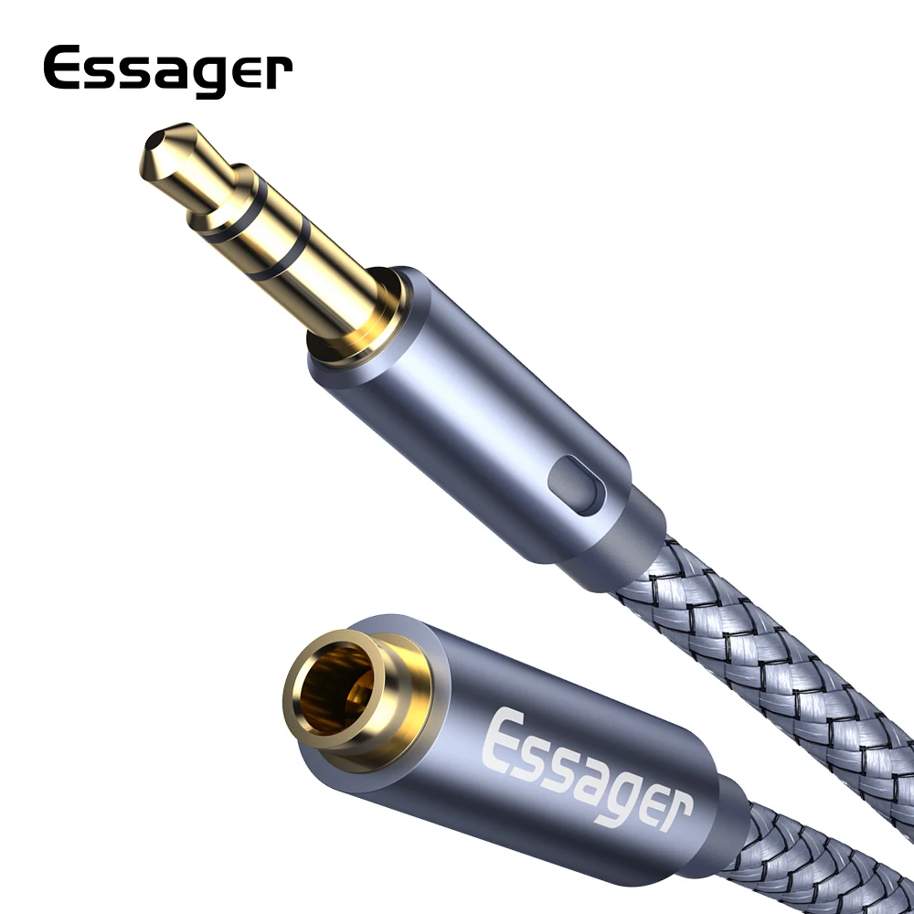 Essager-Cable de extensión de Audio para auriculares, conector auxiliar de 3,5mm, divisor de 3,5, extensor de altavoz