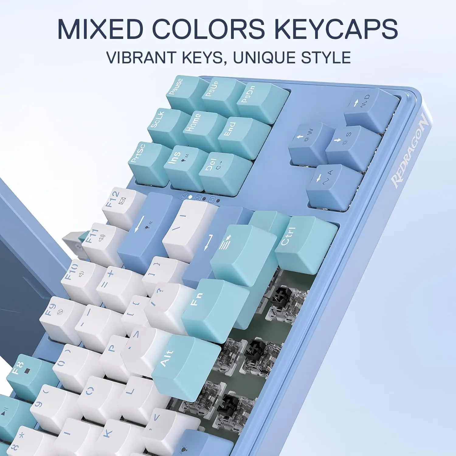 Redragon K707 80% junta con cable RGB Gaming 3 modos 87 teclas TKL Teclado mecánico intercambiable en caliente, amortiguación de ruido, interruptor Dragon Chant - imagen 4