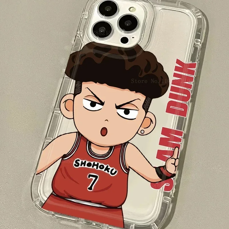Funda de Anime Slam Dunk para iPhone 15 14 13 12 11 Pro Max XR XS X 8 7 6 6S Plus SE 2020 funda protectora de silicona transparente estampada - imagen 5