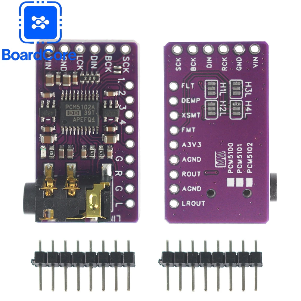 Módulo de reproductor PCM5102 I2s Dac, GY-PCM5102, I2S, para Raspberry Pi, placa de formato PHAT, placa de Audio Digital PCM5102A, 1/2 Uds.
