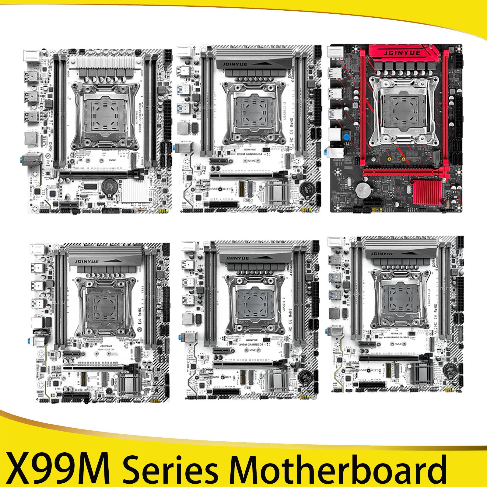 Placa base serie JGINYUE X99M, 6 tipos de placa base para ordenador, compatible con placa base procesador serie INTEL LGA2011-3 PIN, 1 ud.