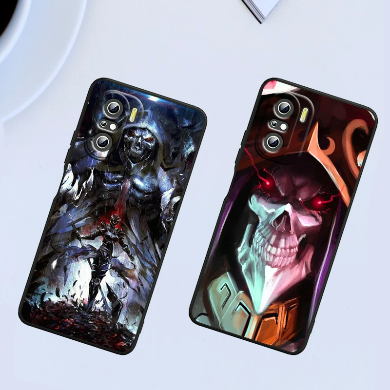 Anime Overlord para Xiaomi Redmi Note 13, 12, 11E, 11S, 11, 11T, 10, 10S, 9, 9S Pro Plus, 4G, 5G, funda negra para teléfono - imagen 2