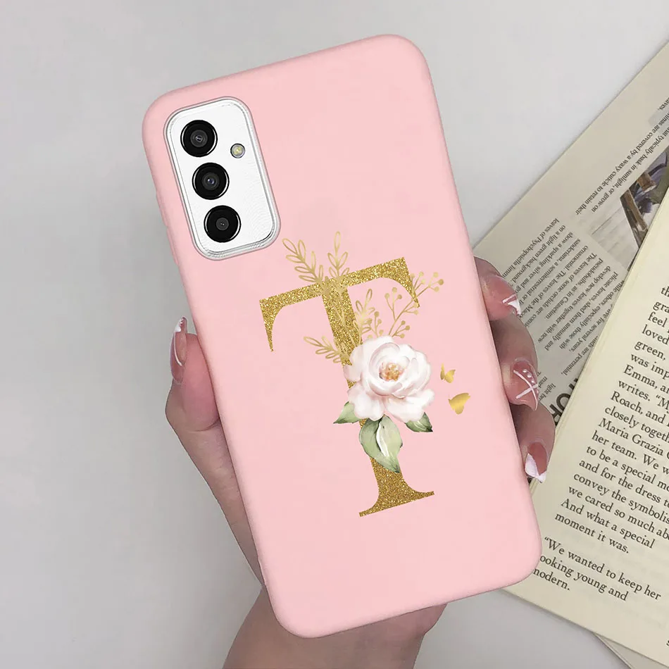 Funda trasera de silicona mate para Samsung Galaxy F 13, 4G, rosa, A-Z, 26 letras, SamsungF13, Galaxy F13, F13 - imagen 4