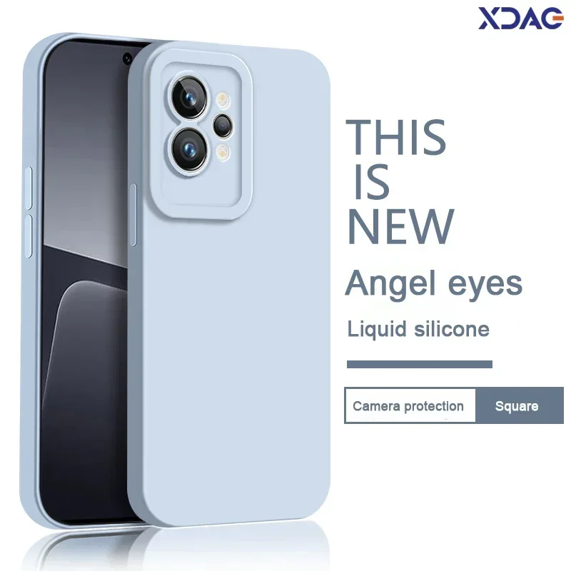 Funda de teléfono cuadrada para OPPO Realme GT2 GT 2 Pro 2Pro 5G Angel Eyes, cubiertas originales de silicona líquida suave, carcasa de Color sólido mate - imagen 2