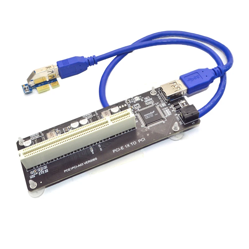 PCI E/NVME/Mini PCIE a PCI tarjeta elevadora Dual PCI convertidor de adaptador de alta eficiencia con Cable USB 3,0 para PC de escritorio Chip ASM1083 - imagen 2
