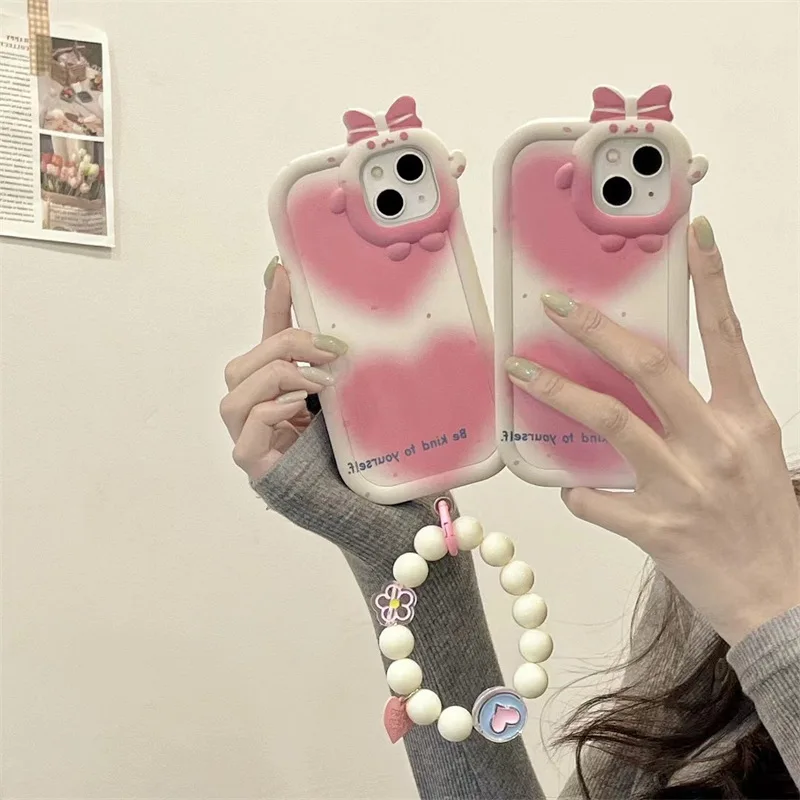 Funda de teléfono Ins rosa para iPhone 14promax Apple 13/1211