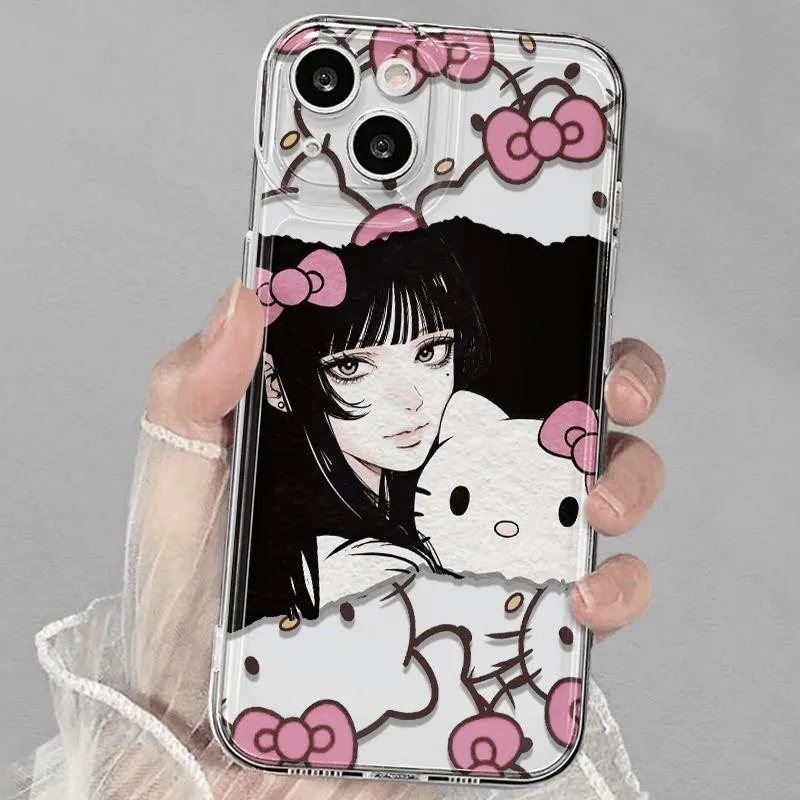 Funda de teléfono bonita de Hello Kittys Tomie Kawakamis para Samsung S25 S24 S23 S22 S21 S20 S10 FE Note 20 Plus Ultra 5G, funda suave transparente - imagen 5