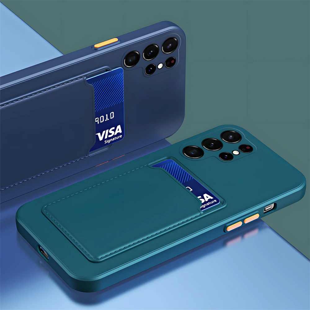 Funda tipo billetera con ranura para tarjetas para Samsung Galaxy S20 FE S23 S22 S21 Ultra A12 A13 A51 A52 A53 A71 funda trasera de silicona suave a prueba de golpes - imagen 2