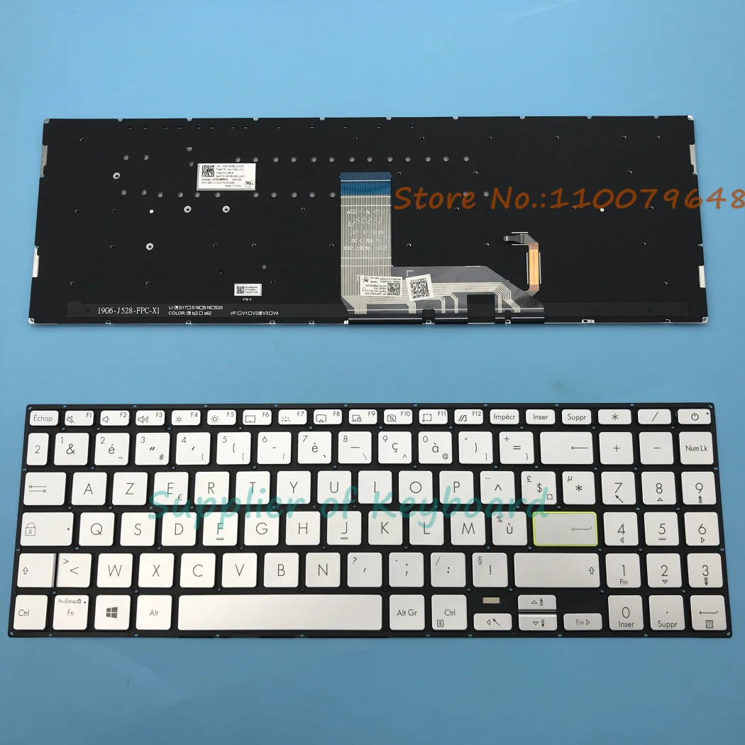 Nuevo teclado latino español/Azerty francés/inglés/ruso para portátil Asus Vivobook M513 M513I M513U M513IA M513UA retroiluminado plateado - imagen 4