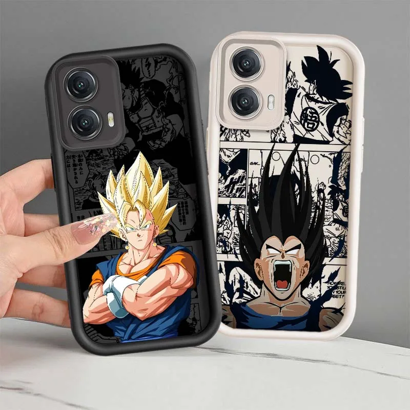 D-Dragon Ball Anime Saiyan para Motorola MOTO Edge G85 G54 G35 G34 G32 E22 E14 G04 50 5G cubierta de la caja del teléfono de la escalera del ojo