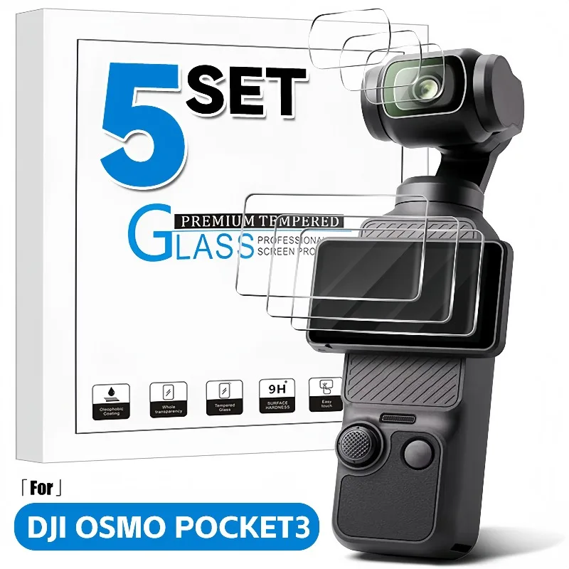 Vidrio templado 10 en 1 para DJI OSMO Pocket 3 lente cámara película 9H HD Protector de pantalla antiarañazos para accesorios de vidrio de cámara DJI