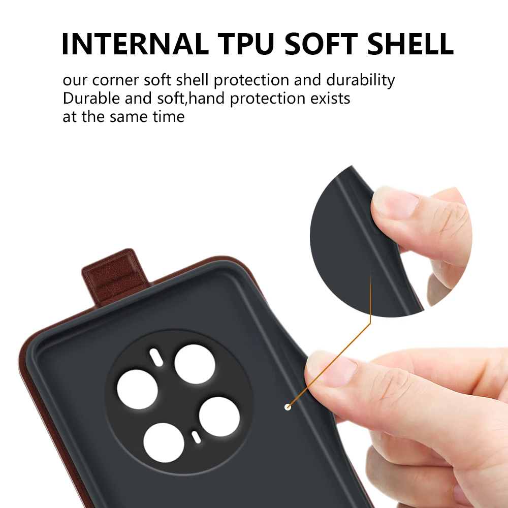 Para Honor Magic 7 Pro Funda de cuero con tapa de alta calidad para Honor Magic 7 Pro cubierta Vertical con tarjetero - imagen 4