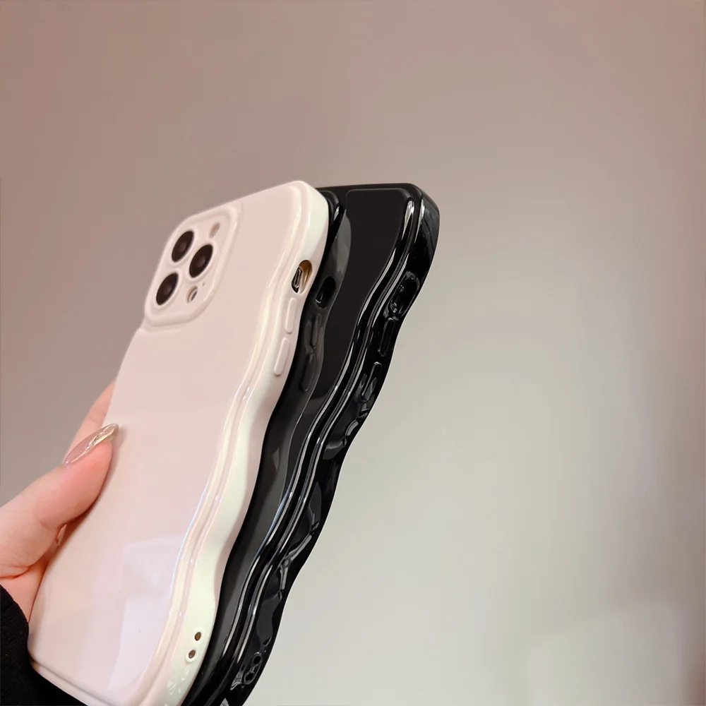 Funda de teléfono para iPhone 16e Plus 15 14 13 12 11 Pro Max, cubierta ondulada brillante a la moda a prueba de golpes - imagen 5