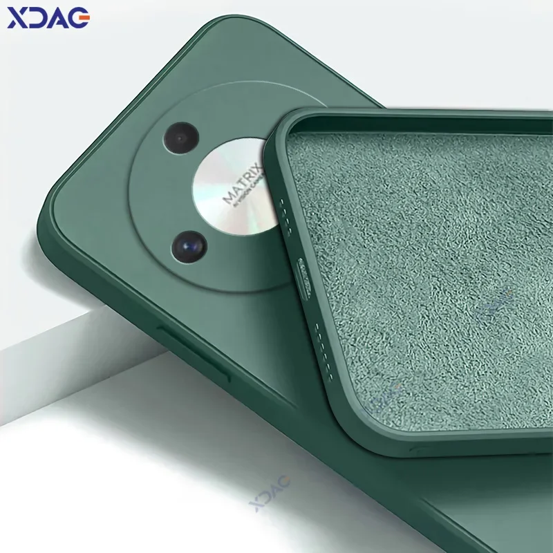 Funda de teléfono de silicona líquida cuadrada Original para Honor Magic 6 Lite X9B HonorX9B Magic6Lite 5G 360 funda suave anticaída a prueba de golpes - imagen 3