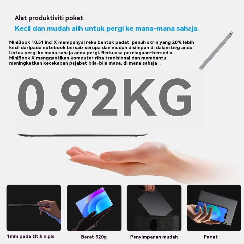 CHUWI MiniBook X Intel N150 10,51 pulgadas 2 en 1 tableta portátil 12GB LPDDR5 512G SSD Windows 11 portátiles Mini Notebook 2K FHD WiFii 6 - imagen 4