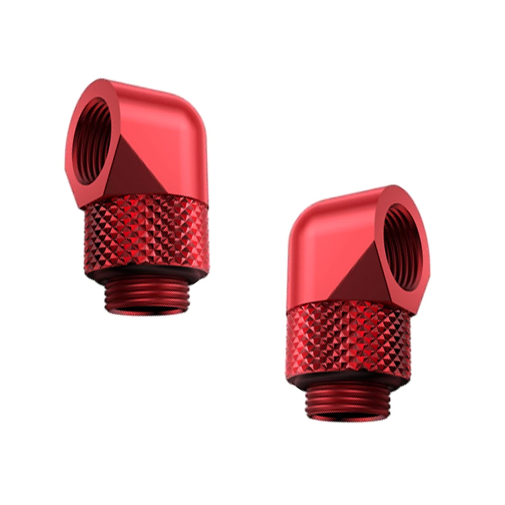 Adaptador giratorio de 90 grados, conector en ángulo G1/4 para PC, refrigeración por agua, accesorios de construcción, conexión de tubería, 2 piezas - imagen 4