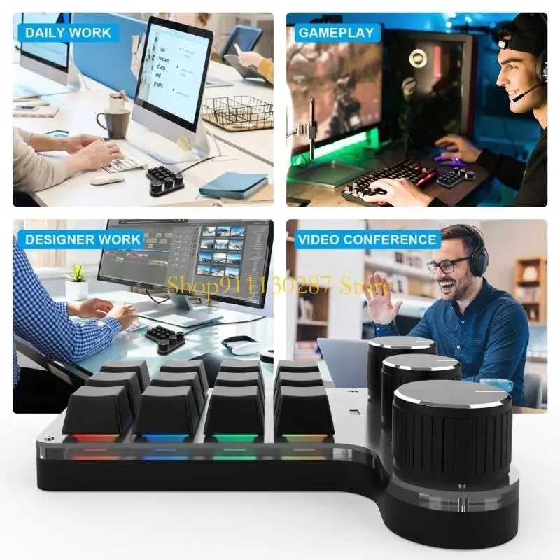 J1HC Copiar teclado juego mecánico personalizado Paste Plazo Hot-Swap 12 Macro Teclado - imagen 3