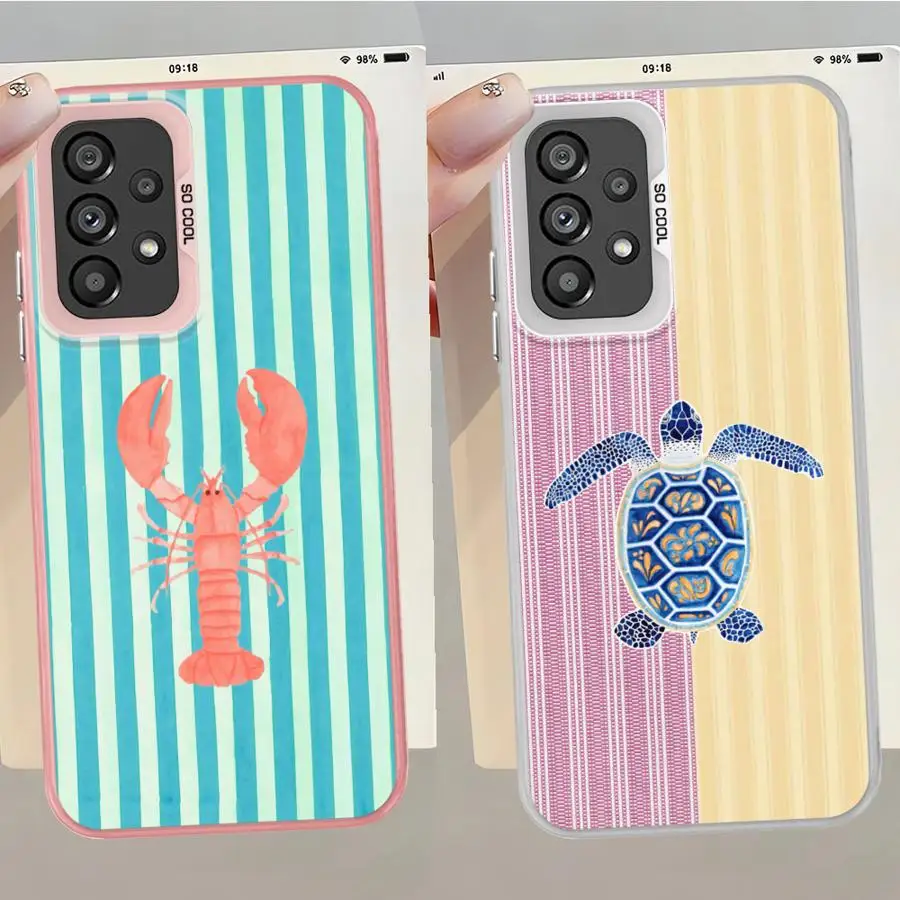 Marinc Life cangrejos langostas Cool Back funda de teléfono para Samsung Galaxy S23 S24 FE S23 S21 S25 S20 Plus S22 Note 20 Ultra - imagen 5