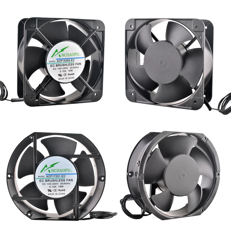 ANCHAOPU 150mm 172mm 180mm 200mm 220mm EC100V 110V 220V 240V Ventiladores de refrigeración de flujo axial para pilas de carga montadas en gabinete - imagen 3