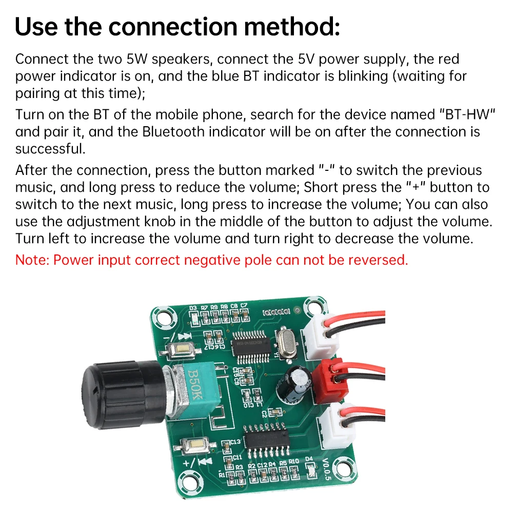 Placa amplificadora Bluetooth 5,0 Clase D PAM8403 amplificador de Audio 2,0 canales estéreo 5WX2 amplificador Digital volumen ajustable - imagen 4