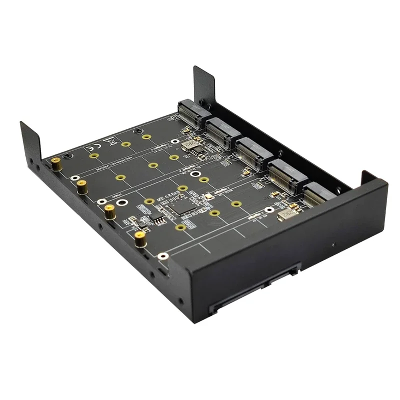 Carcasa adaptadora SATA III de 4/5 puertos B M Key M.2 SATA SSD a 3,5 pulgadas, velocidad de 6Gbps para servidor de escritorio, caja adaptadora M2 NGFF a SATA - imagen 2