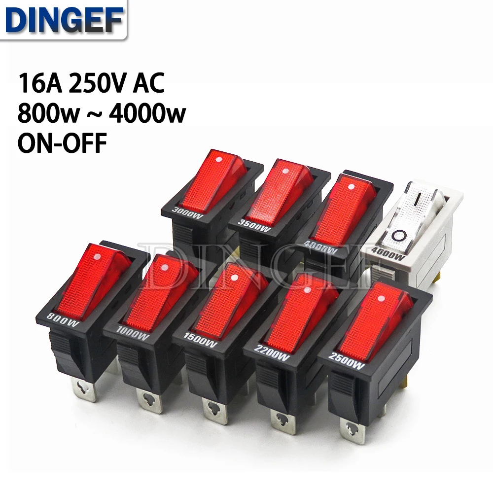 1 Uds KCD3 multifunción 3pin interruptor basculante de encendido/apagado 1000W 2000W 16A 250V interruptor de alimentación de calefacción eléctrica 3000W 4000W 3500W