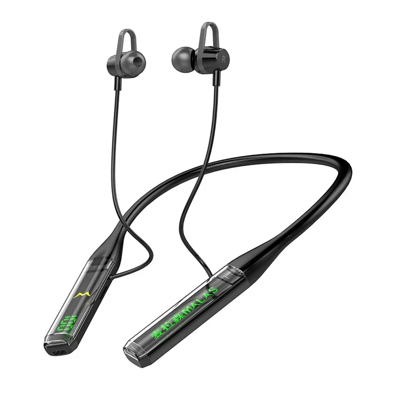 Auriculares inalámbricos con banda para el cuello, Auriculares Bluetooth con micrófono, batería larga, Auriculares deportivos de alta calidad para tarjeta TF - imagen 2