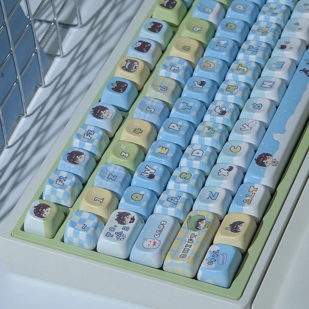 Love and Deepspace Zayne Keycaps EOA/Cherry perfil PBT sublimación de calor azul dibujos animados lindo juego Keycap para teclado mecánico - imagen 2