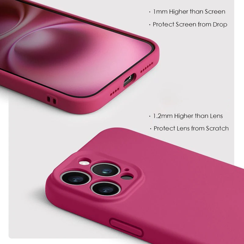 Funda de silicona líquida completa suave magnética de lujo para Magsafe iPhone 17 Air 14 15 16 17 Pro Max Plus 16E funda protectora esponjosa - imagen 5