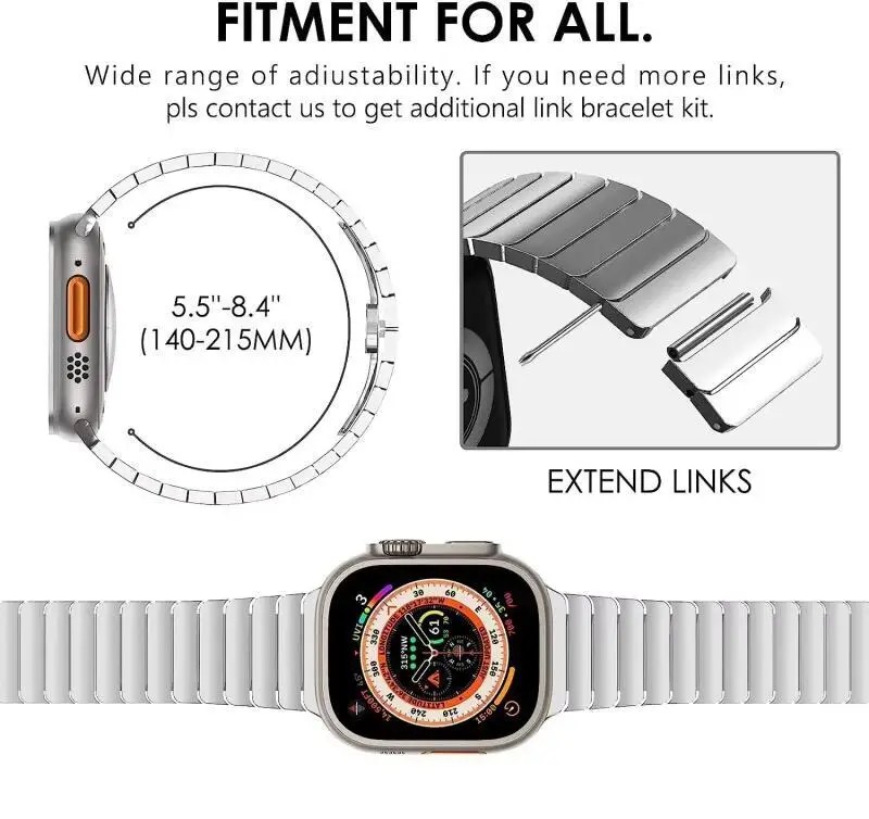 Correa inoxidable para Apple Watch Series 10, 9, 8, 7, 46mm, 42mm, 44, 40mm, 45mm y 41mm, pulsera para IWatch Ultra 2, 49mm, Correa - imagen 2