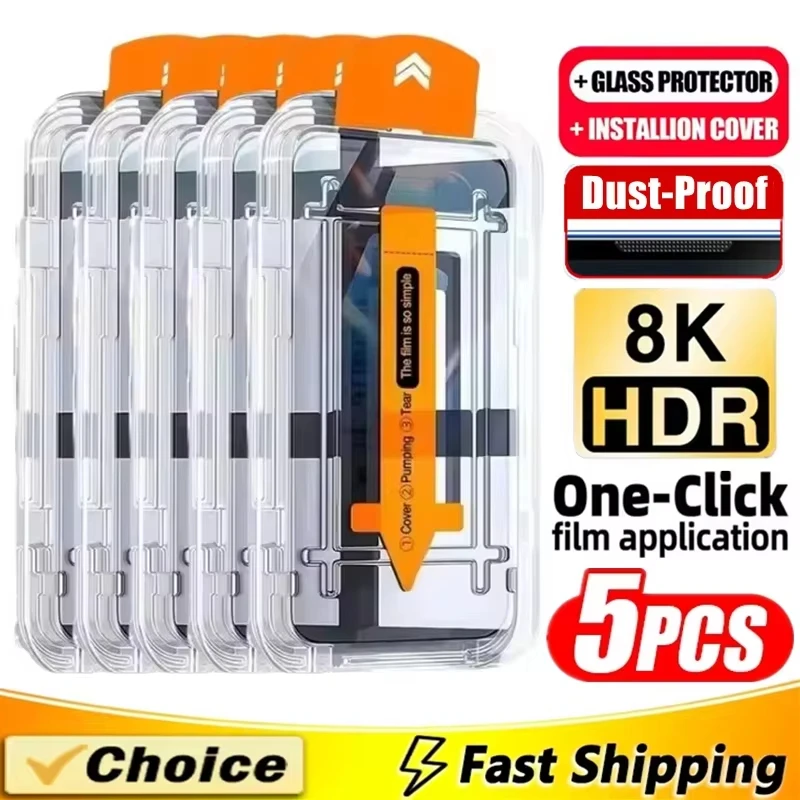 1-5 uds Protector de pantalla sin polvo de fácil instalación para Xiaomi Poco M6 Pro 5G X6 X5 X3 NFC C65 M5s M4 M3 M2 F6 F5 X4 vidrio templado