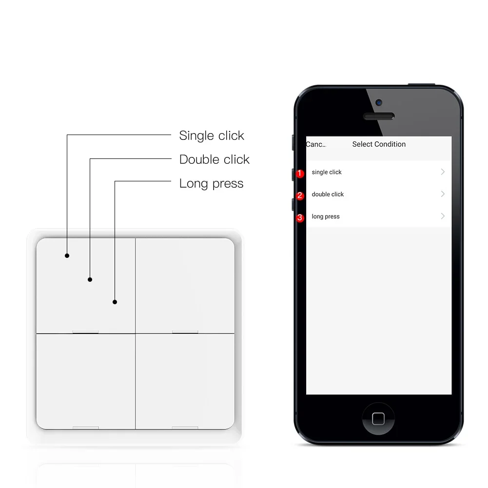MOES 4 Gang Tuya ZigBee inalámbrico 12 interruptor de escena controlador de botón alimentado por batería escenario de automatización para dispositivos Tuya - imagen 5