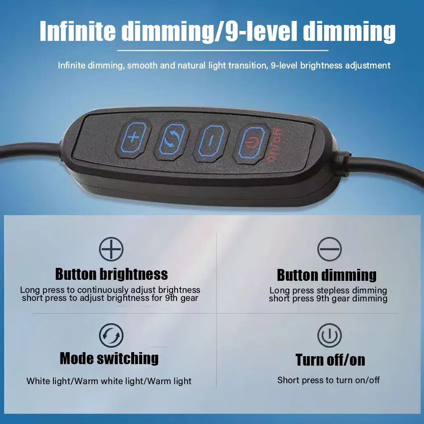 5/10 Uds USB 5V LED tricolor atenuación Color interruptor Cable atenuador controlador de 4 teclas 2CH para bajo voltaje LED CCT luz bicolor - imagen 3